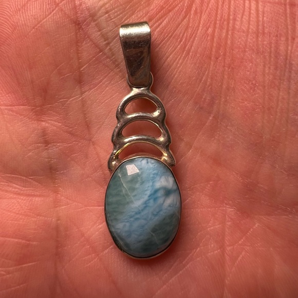 Larimar Sterling Silver 925 Necklace Pendant - Picture 1 of 3
